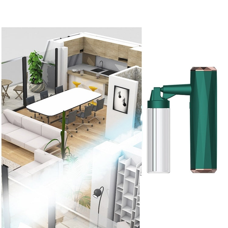Handheld Blue Light Atomizing Indoor Electric Spray Disinfection Machine, Pearl White, Dark Green