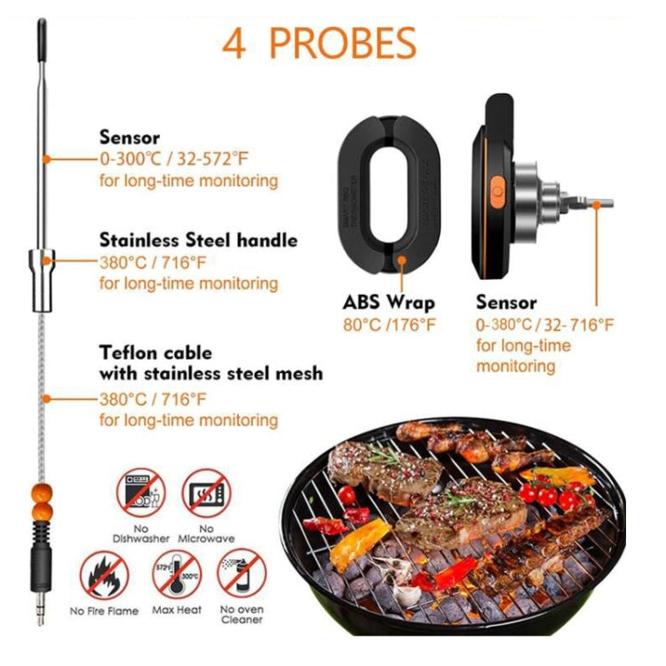 Kitchen Wireless Bluetooth Multifunction Oven Thermometer, Wireless Bluetooth Thermometer