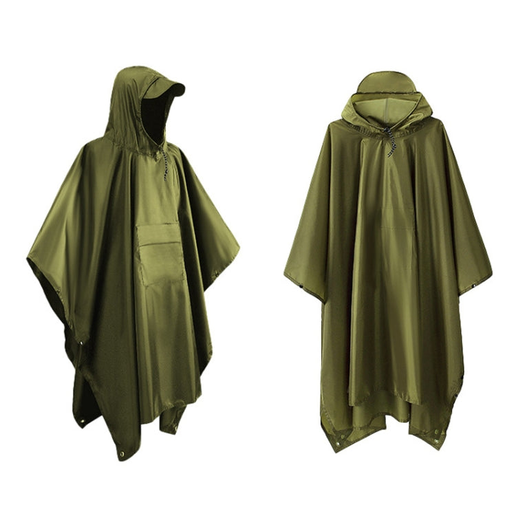 3 In 1 Raincoat Backpack Mountaineering Outdoor Hiking Rain Cape Green