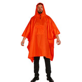 3 In 1 Raincoat Backpack Mountaineering Outdoor Hiking Rain Cape Orange Red