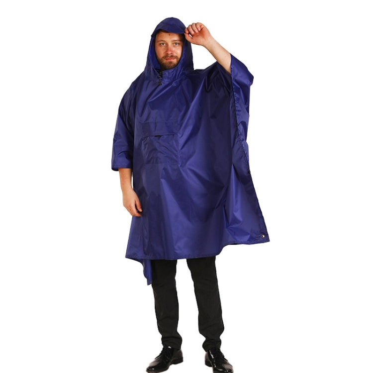 3 In 1 Raincoat Backpack Mountaineering Outdoor Hiking Rain Cape Deep Blue