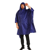 3 In 1 Raincoat Backpack Mountaineering Outdoor Hiking Rain Cape Deep Blue