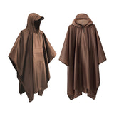 3 In 1 Raincoat Backpack Mountaineering Outdoor Hiking Rain Cape Brown