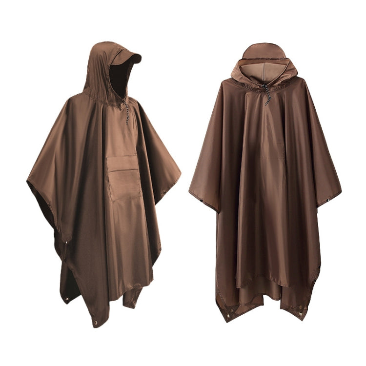 3 In 1 Raincoat Backpack Mountaineering Outdoor Hiking Rain Cape Brown