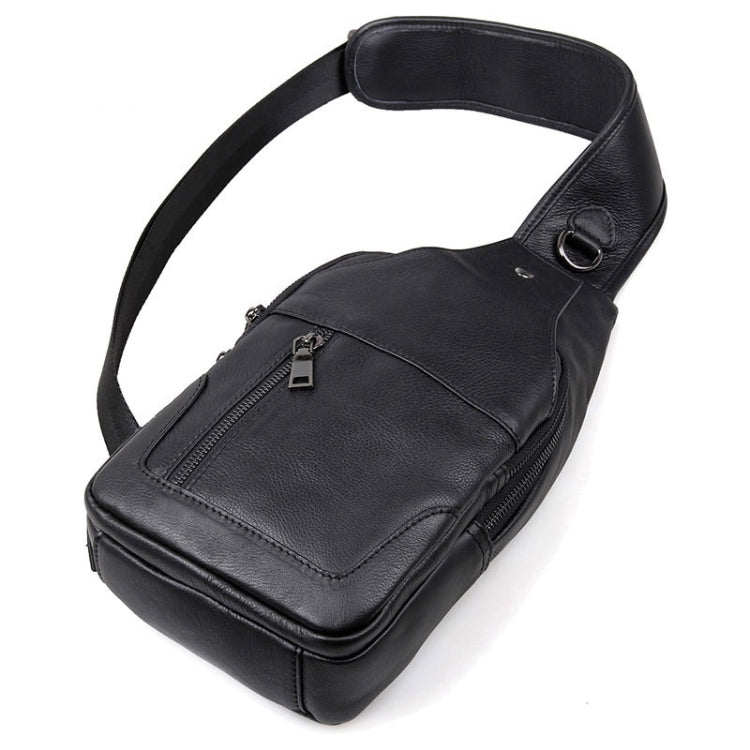 Casual Men Chest Bag First Layer Cowhide Messenger Bag