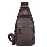 Casual Men Chest Bag First Layer Cowhide Messenger Bag