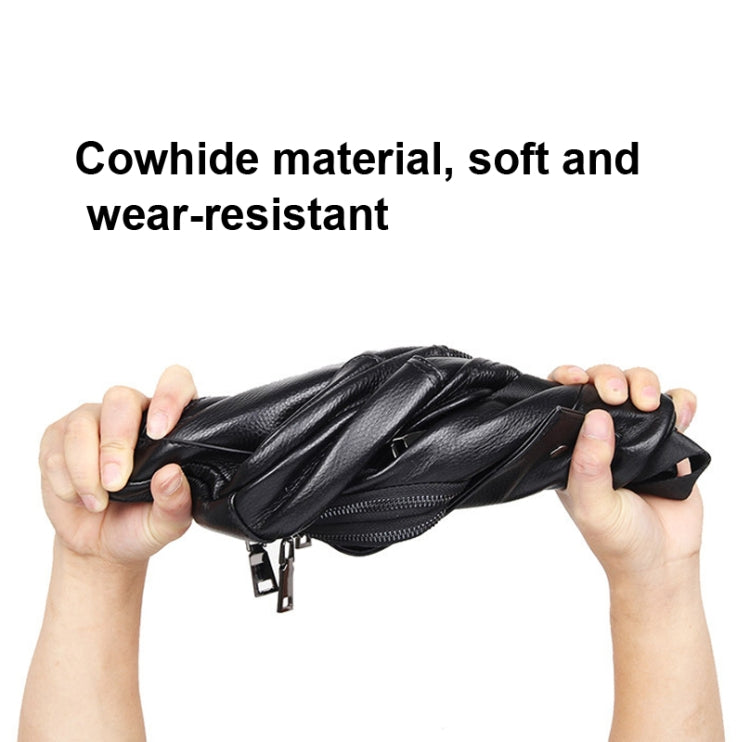 Casual Men Chest Bag First Layer Cowhide Messenger Bag