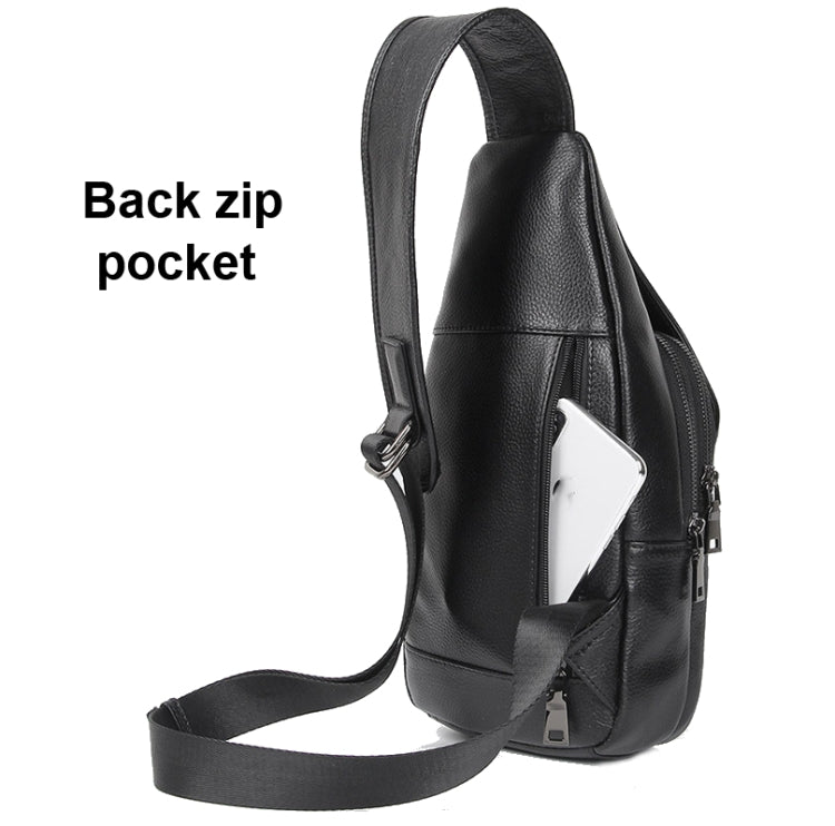 Casual Men Chest Bag First Layer Cowhide Messenger Bag