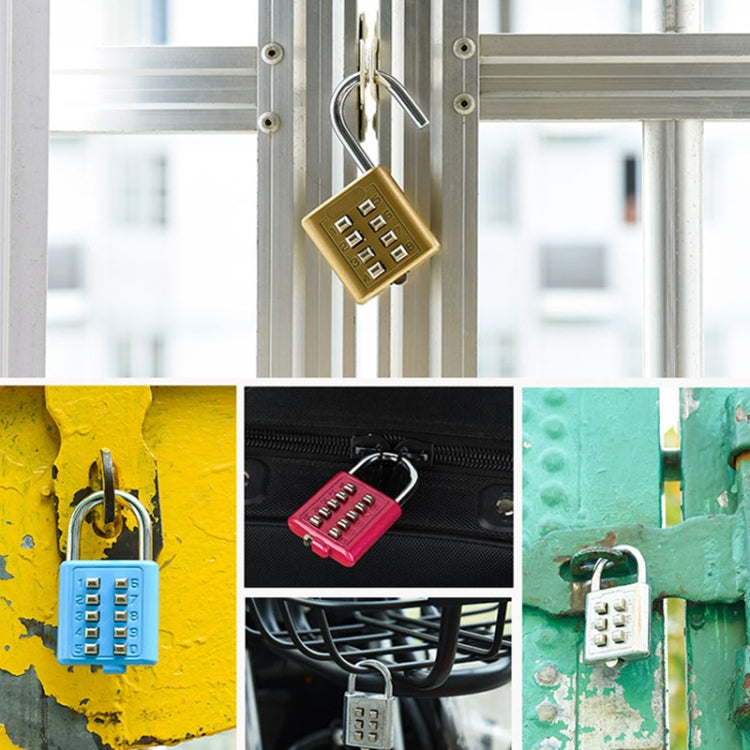 2 PCS 10-Bit Button Password Lock Cabinet Door Tool Box Button Padlock, Red, Electroplating White, Sky Blue, Black