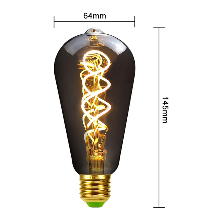 Electroplating Smoke Grey Warm Light LED Bulb Retro Lamp, ST64, G80, G95, T185, T300