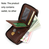 Menbense Casual Fashion Large Capacity Multi-Card Retro Zipper Wallet, Black, Dark Brown, Light Brown