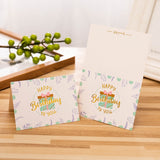 50 PCS Hot Stamping Embossed Birthday Card, 1, 2, 3, 4, 5, 6, 7, 8