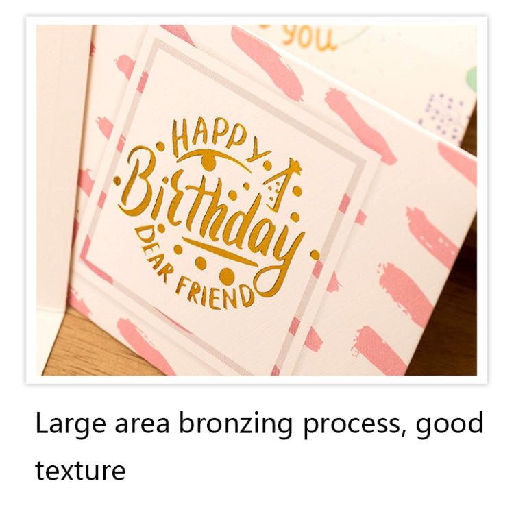50 PCS Hot Stamping Embossed Birthday Card, 1, 2, 3, 4, 5, 6, 7, 8