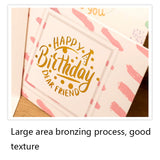 50 PCS Hot Stamping Embossed Birthday Card, 1, 2, 3, 4, 5, 6, 7, 8
