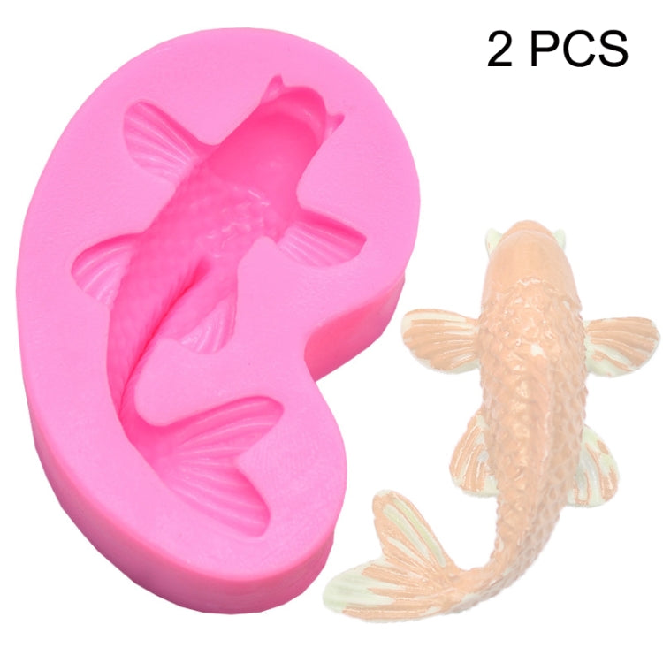 2 PCS Goldfish Baking Fondant Silicone Mold Cake Decorating, Goldfish Goldfish