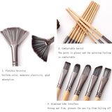 24 In 1 Nylon Wool Brush Canvas Storage Bag Set Oil Painting Gouache Watercolor Brush, 24 In 1 Oil Painting