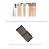 24 In 1 Nylon Wool Brush Canvas Storage Bag Set Oil Painting Gouache Watercolor Brush, 24 In 1 Oil Painting