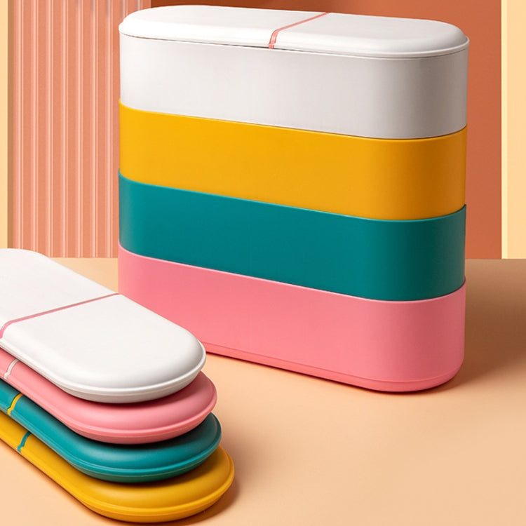 Household Battery Storage Box Data Cable Charger Storage Organizer Box, Blue Single Layer, Gray White Double Layer