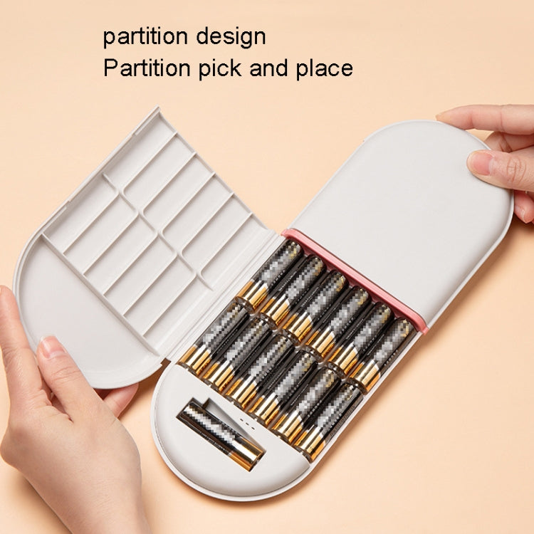 Household Battery Storage Box Data Cable Charger Storage Organizer Box, Blue Single Layer, Gray White Double Layer