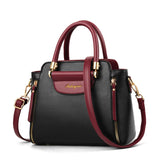 TFZ 572 PU Material Contrast Color Ladies Handbag Black