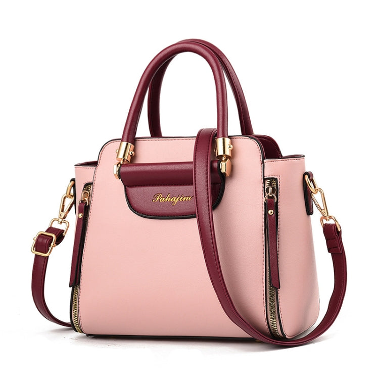 TFZ 572 PU Material Contrast Color Ladies Handbag Pink