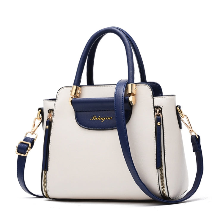 TFZ 572 PU Material Contrast Color Ladies Handbag Blue White