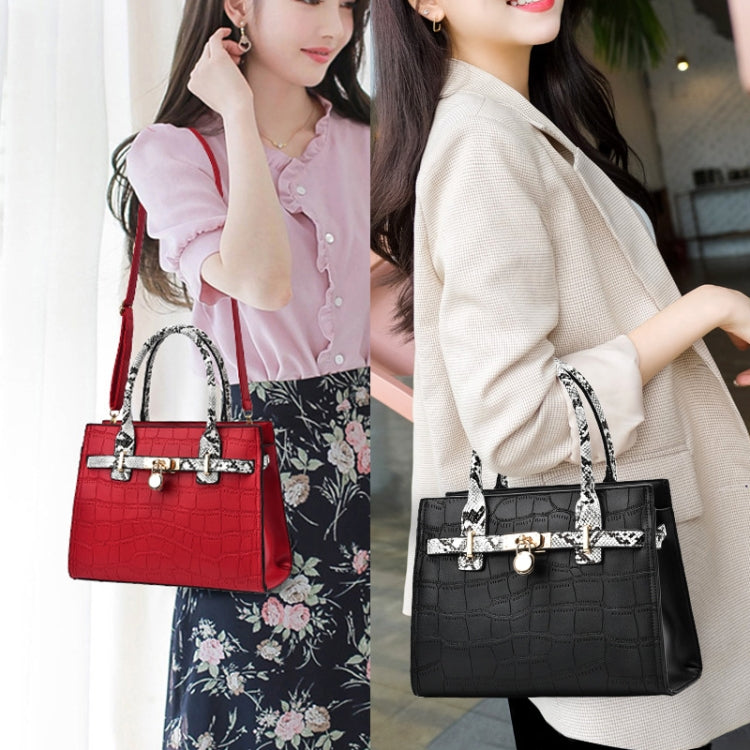 2613 2 In 1 Large Capacity Stone Pattern Bags, Red, Khaki, Green, Black, Pink, Coffee, Soil Yellow