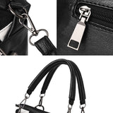 TFZ 250 Geometric Colorblock Soft Leather Handbag, Red Wine, Green, Black, Dark Gray, Black White, Rubber Pink