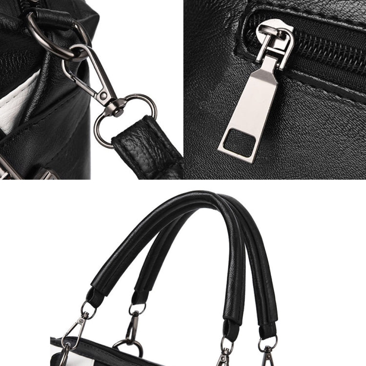 TFZ 250 Geometric Colorblock Soft Leather Handbag, Red Wine, Green, Black, Dark Gray, Black White, Rubber Pink