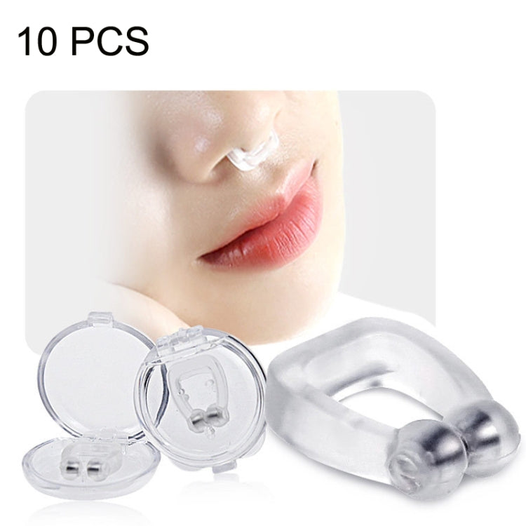 10 PCS Mini Portable Silicone Magnetic Anti-snoring Device, 10 PCS 10 PCS