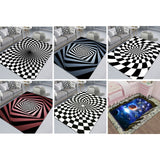 3D Stereo Rectangular Visual Geometric Living Room Carpet, 40x60cm, 50x80cm, 60x90cm, 80x120cm, 80x160cm, 120x160cm, 140x200cm