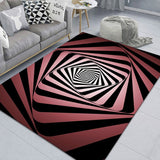 3D Stereo Rectangular Visual Geometric Living Room Carpet, 40x60cm, 50x80cm, 60x90cm, 80x120cm, 80x160cm, 120x160cm, 140x200cm