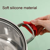 1 Pair Silicone Pot Handle Insulation Cover Iron Pot Handle Cover, Light Green, Simple Gray, Red