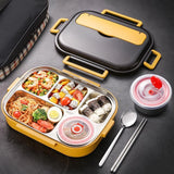 304 Stainless Steel Double-Layer Large-Capacity Portable Lunch Box, Peacock Blue, Lemon Yellow, Ink Pink