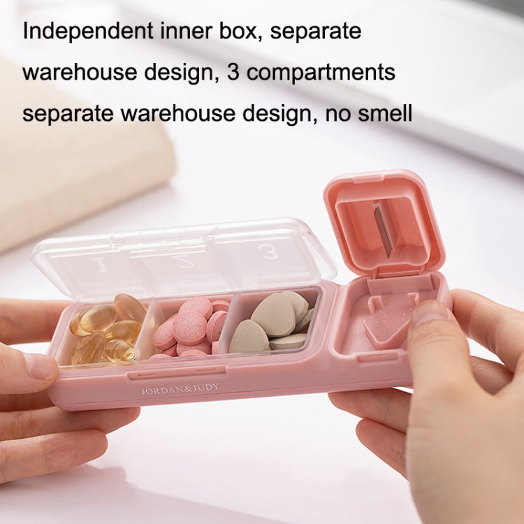 TR017 Portable Medicine Cutter Portable Mini 7 Days Sealed Separate Medicine Box, Green, Purple, White, Pink