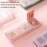 TR017 Portable Medicine Cutter Portable Mini 7 Days Sealed Separate Medicine Box, Green, Purple, White, Pink
