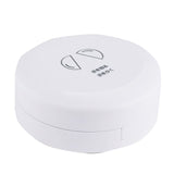 Double-layer Round Eight Grids Portable Medicine Box with Cutter, White, Blue