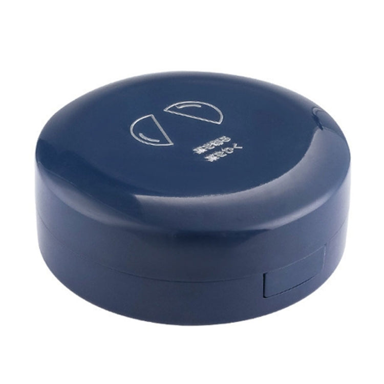 Double-layer Round Eight Grids Portable Medicine Box with Cutter, White, Blue