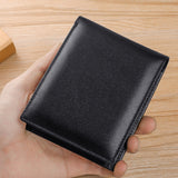 TP-215 Leather RFID Anti-theft Tri-fold Short Wallet, Brown, Blue, Orange, Black