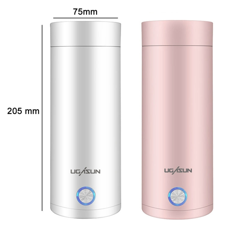 UGASUN Travel Portable Mini Electric Heated Water Cup, UK Plug (White), EU Plug (Withe), US Plug (White), UK Plug (Pink), EU Plug (Pink), US Plug (Pink)