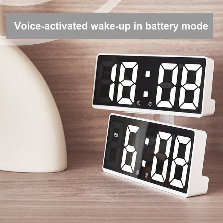 LED Bedside Alarm Clock Battery Plug-In Dual-Purpose Clock, 6628 White, 6628 Blue, 6628 Orange