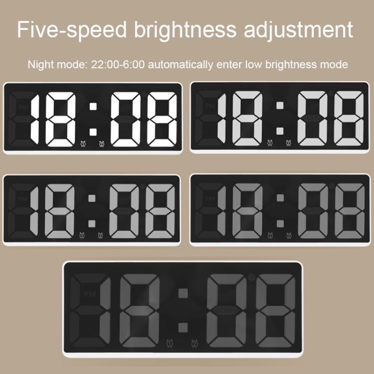 LED Bedside Alarm Clock Battery Plug-In Dual-Purpose Clock, 6628 White, 6628 Blue, 6628 Orange