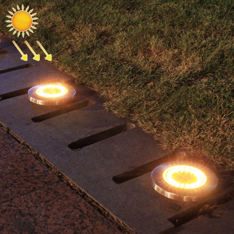 2 PCS 20LEDs Outdoor Waterproof Solar Garden Light Lawn Buried Light, White Light, Yellow Light Yellow Light