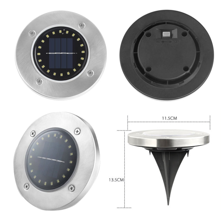 2 PCS 20LEDs Outdoor Waterproof Solar Garden Light Lawn Buried Light, White Light, Yellow Light