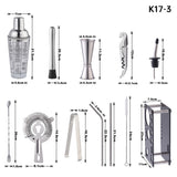 17 in 1 400ml Glass Shaker with Graduated Shaker Set, K17-3