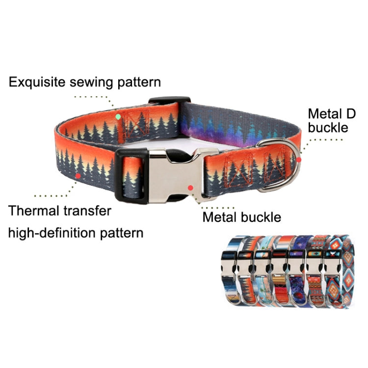 Pet Ethnic Style Polyester Cotton Print Pattern Collar, Size:, S: 1.5x27-43cm, M: 2.0x32-52cm, L: 2.5x38-61cm, XL: 2.5x43-71cm