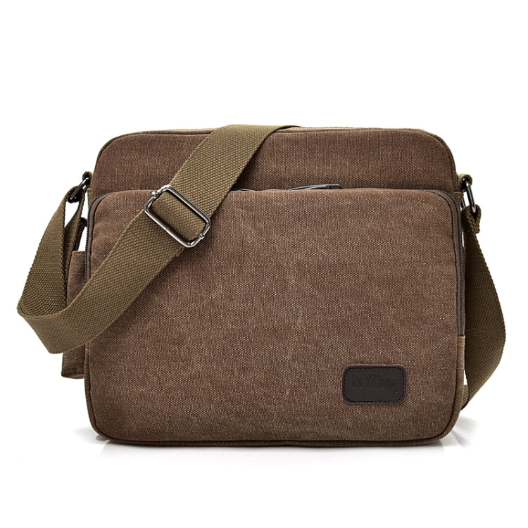 RuYiHuang Men Vintage Canvas Versatile Single-Shoulder Bag, Khaki, Black, Brown