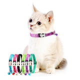 2 PCS Night Reflective Nylon Cat Collar With Bell, No Carving Green, No Carving Sky Blue, No Carving Purple, No Carving Grass Green, No Carving Black, No Carving Rose Red