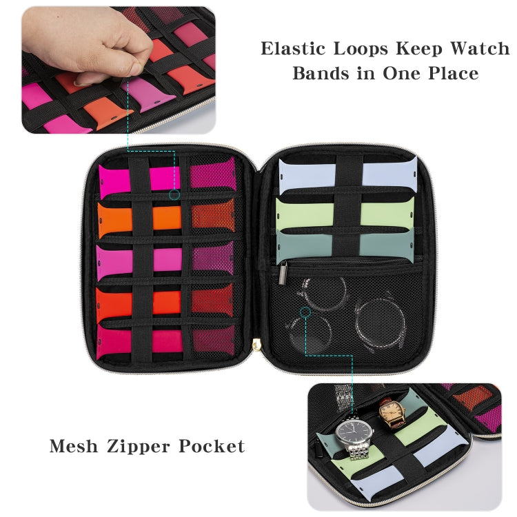 Velvet Watch Strap Watch Accessories Storage Bag, Blue S, Black S, Pink S, Blue M, Black M, Pink M, Blue L, Black L, Pink L