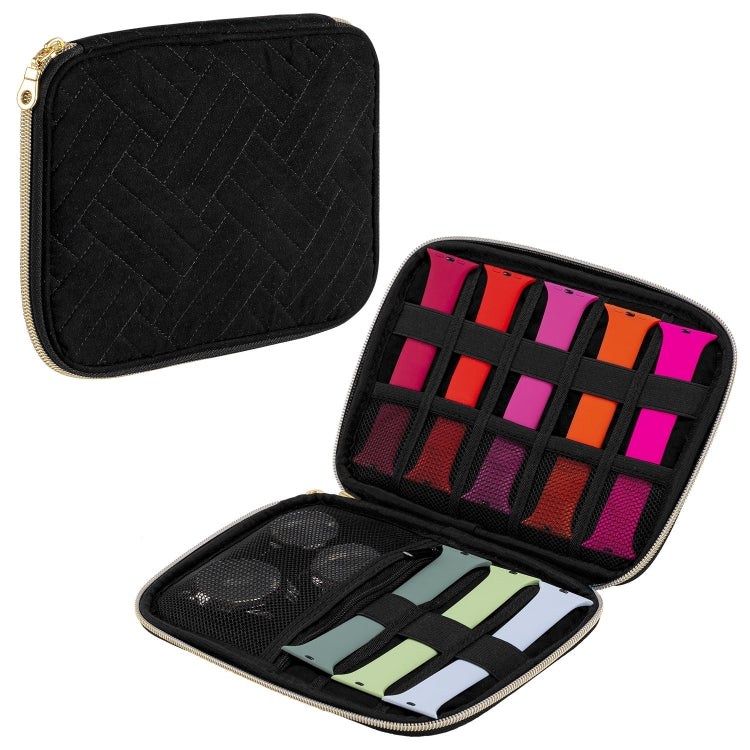 Velvet Watch Strap Watch Accessories Storage Bag, Blue S, Black S, Pink S, Blue M, Black M, Pink M, Blue L, Black L, Pink L Black S TBD0602413902